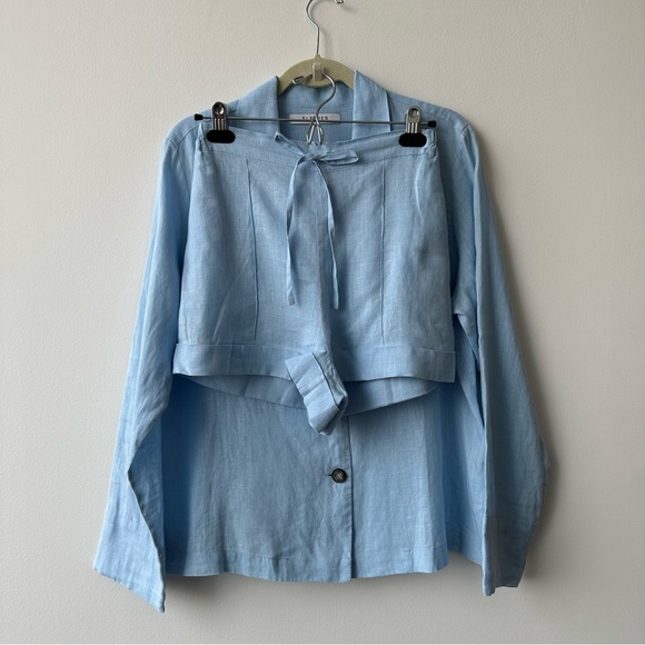 Sleeper Shorts The Daily Sleeper Blue Linen Coord Set Size S Poshmark